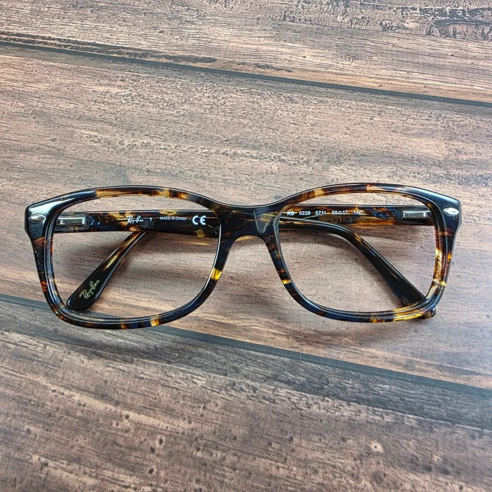 Ray-Ban RB 5228 5711 Tortoise Havana Rectangular Eyeglasses Frames 55-17-140